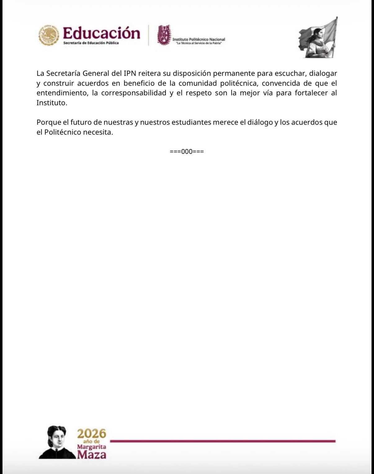 IPN convoca a mesas de diálogo