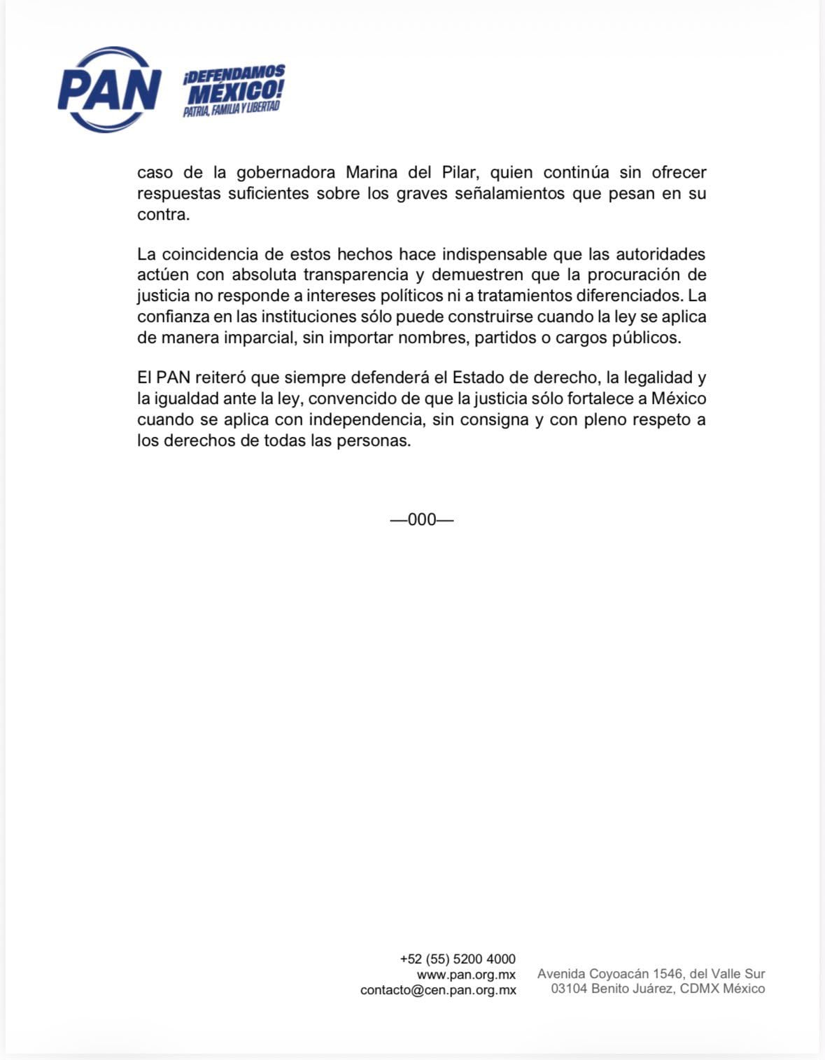 PAN pide respeto al debido proceso para Ernesto Ruffo