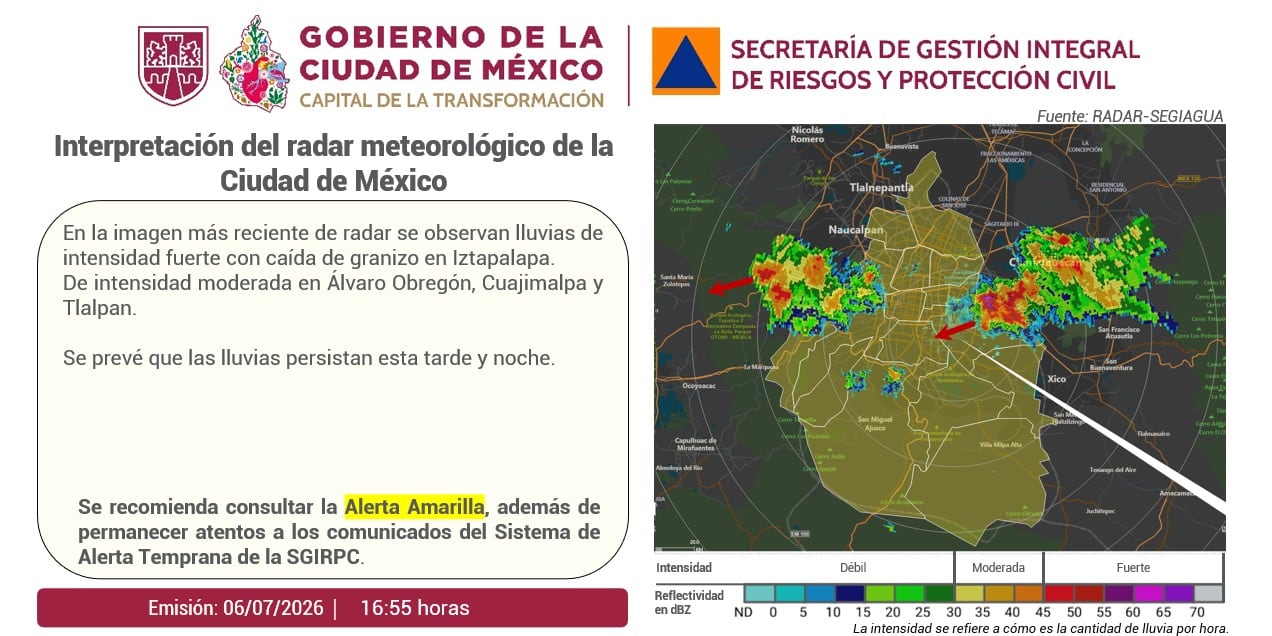 Prevén caída de granizo en estas 8 alcaldías de CDMX