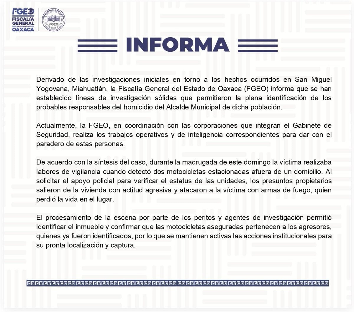 Matan al alcalde de San Miguel Yogovana durante labores de vigilancia en Oaxaca