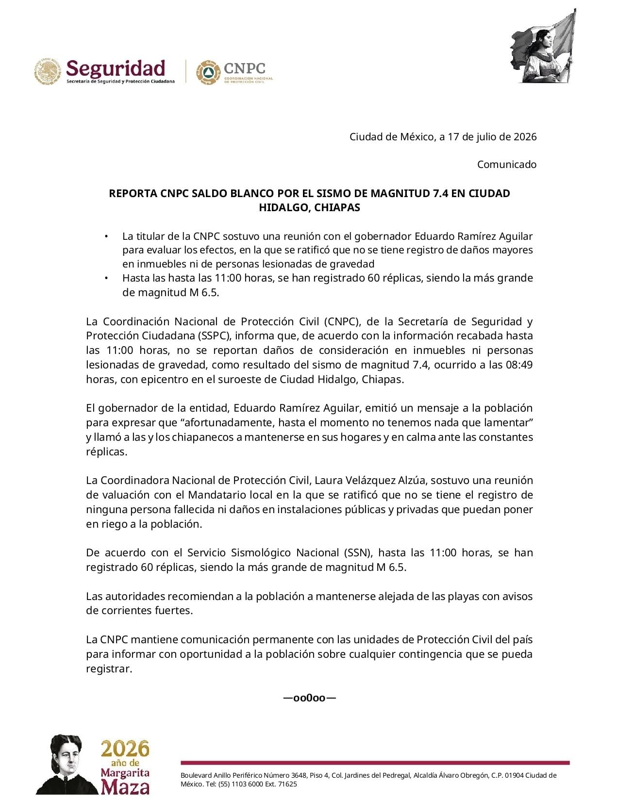 eadl55b3pze67n7b5ef6ihltue CNPC reporta más de 60 réplicas y saldo blanco tras sismo en Chiapas