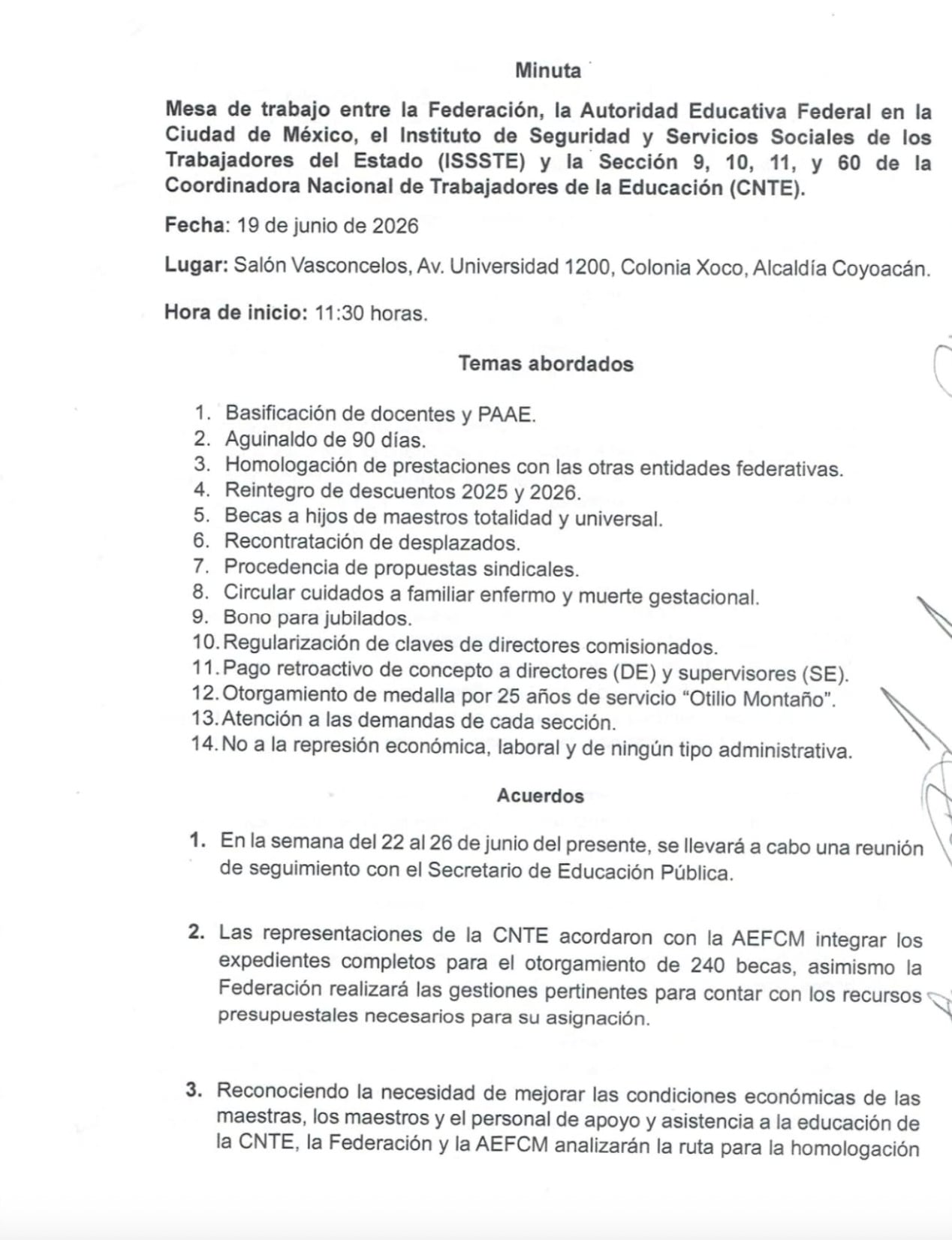 CNTE reclama incumplimiento de la SEP y AEFCM