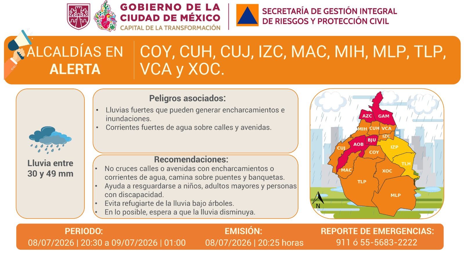 ilwzob7uujbwhjxybe4ri6m3ga Alerta naranja y amarilla en CDMX por lluvias intensas