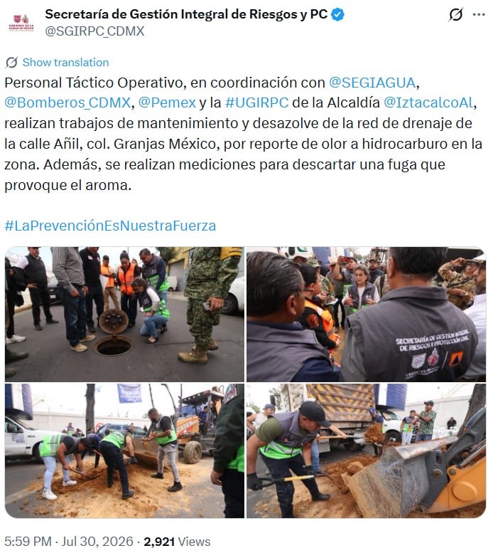 jm4fertyvrhlxnyhlgdexi5x7i Pemex atiende reporte de olor a hidrocarburo en Iztacalco
