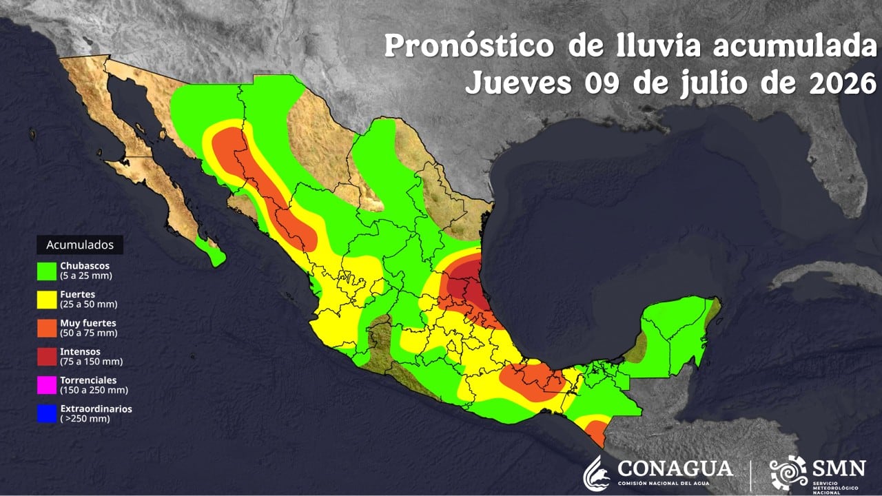 Estos estados tendrán lluvias fuertes del 8 al 10 de julio
