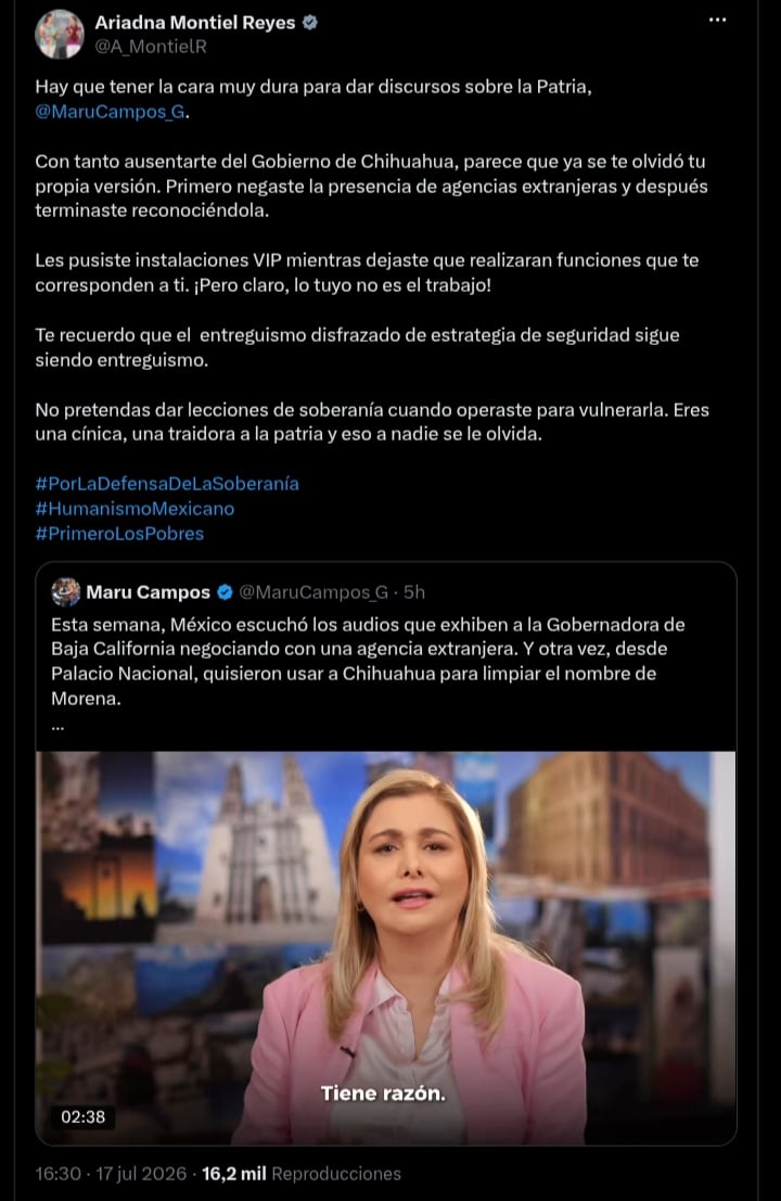 lfnpowiwnrhg5eijzlyipaa24u Ariadna Montiel responde a Maru Campos: “Hay que tener la cara muy dura”