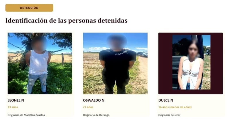 Multihomicidio en Zacatecas: detienen a tres presuntos responsables, informa Fiscalía