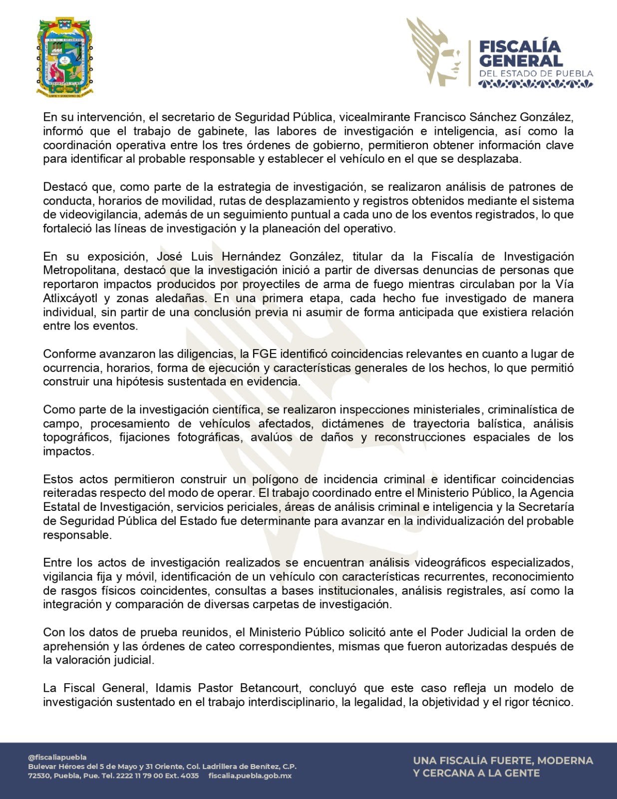 Detienen a presunto tirador de la vía Atlixcáyotl