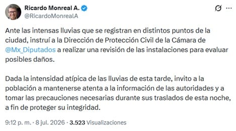 r6gnjzmfuveaxngom3zii27eqq Fuertes lluvias inundan la Cámara de Diputados en CDMX