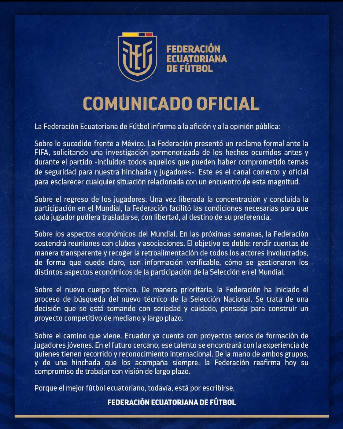 Álvarez Máynez cuestiona el reclamo de Ecuador ante la FIFA tras su derrota frente a México