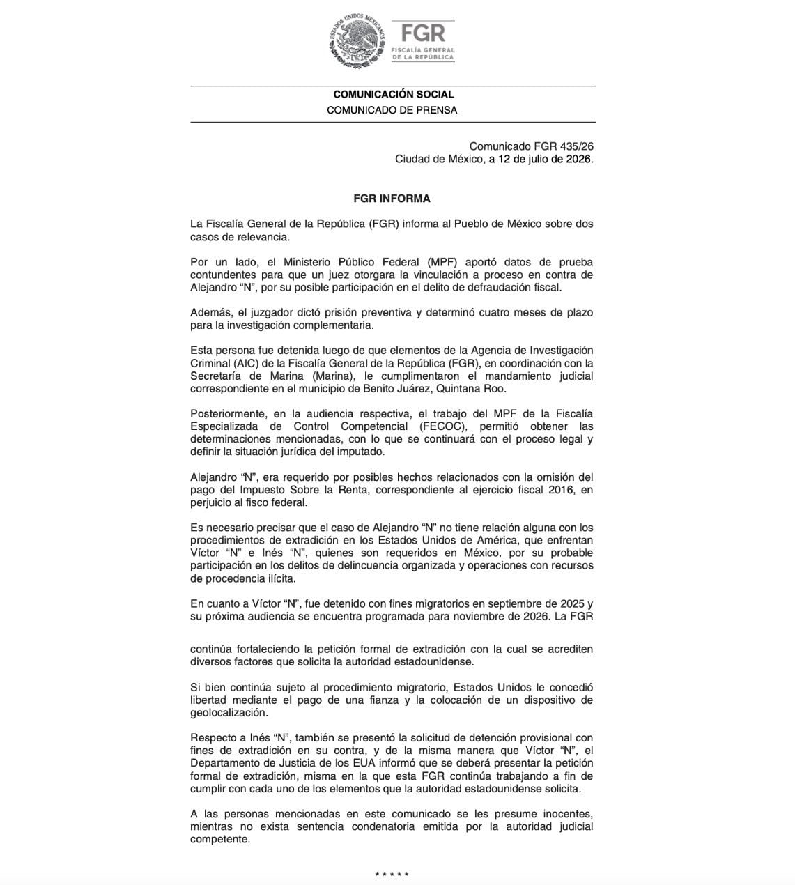 Dictan prisión preventiva a Alejandro Álvarez Puga