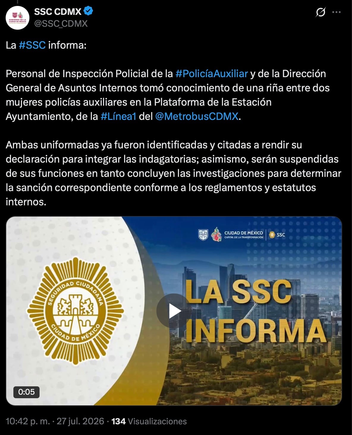 tw4rd3qicjb4xeg7twblsja7ui Así fue la pelea entre dos policías en el Metrobús que ya investiga la SSC