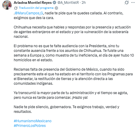 ueluwrdbabgt3g4vpj5ppirpeu Comunicado Ariadna Montiel