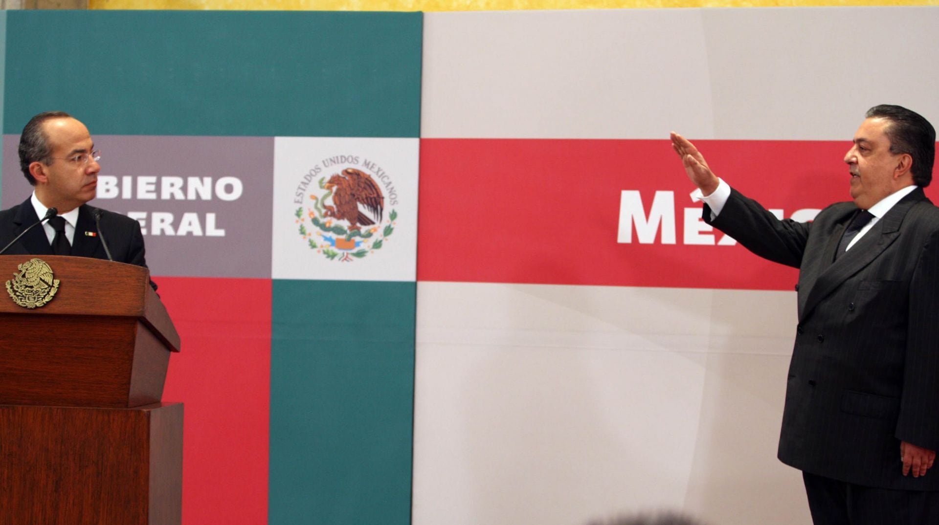 Felipe Calderón y Fernando Gómez-Mont Urueta.