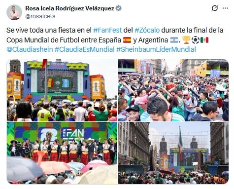 vwpeklnfc5bm7dsyfbllreerpu Rosa Icela Rodríguez muestra convocatoria del Fan Fest en el Zócalo por la final del Mundial 2026.