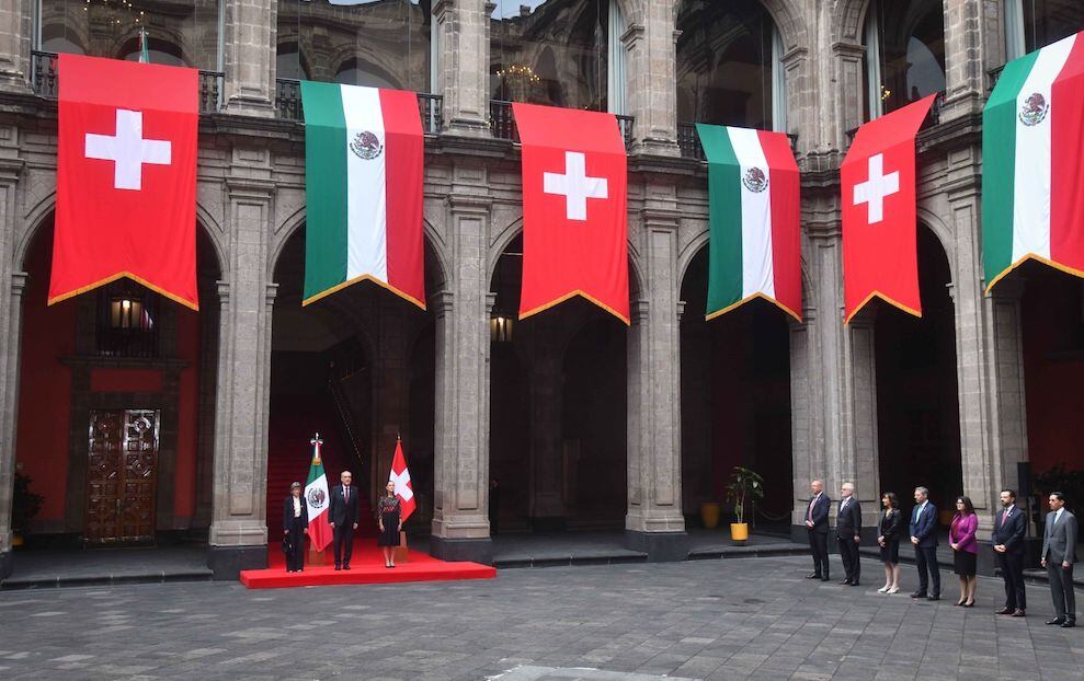 Ceremonia de bienvenida a Guy Parmelin, presidente de la Confederación Suiza
