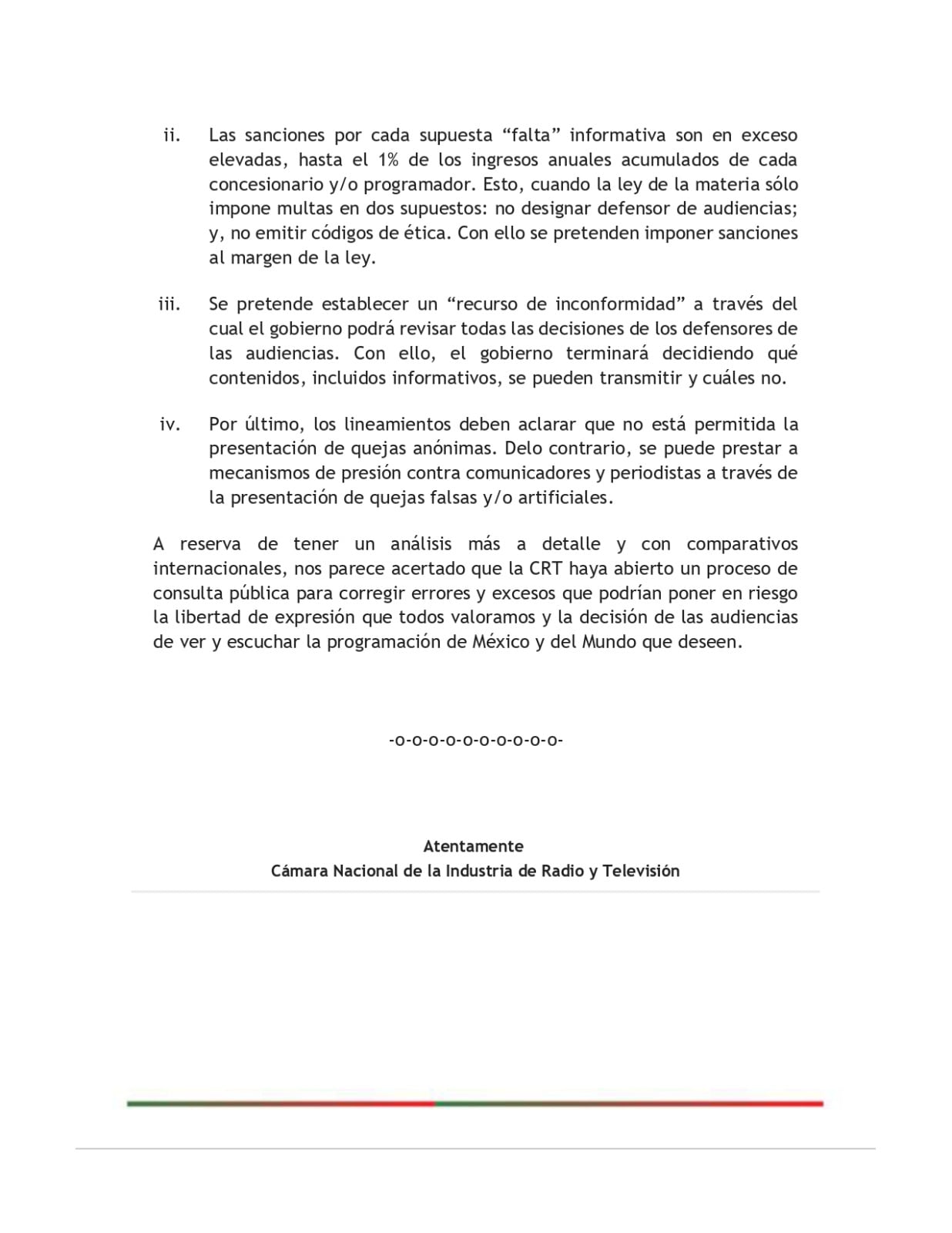 CIRT critica nuevos lineamientos para las audiencias; los califica de “ambiguos”