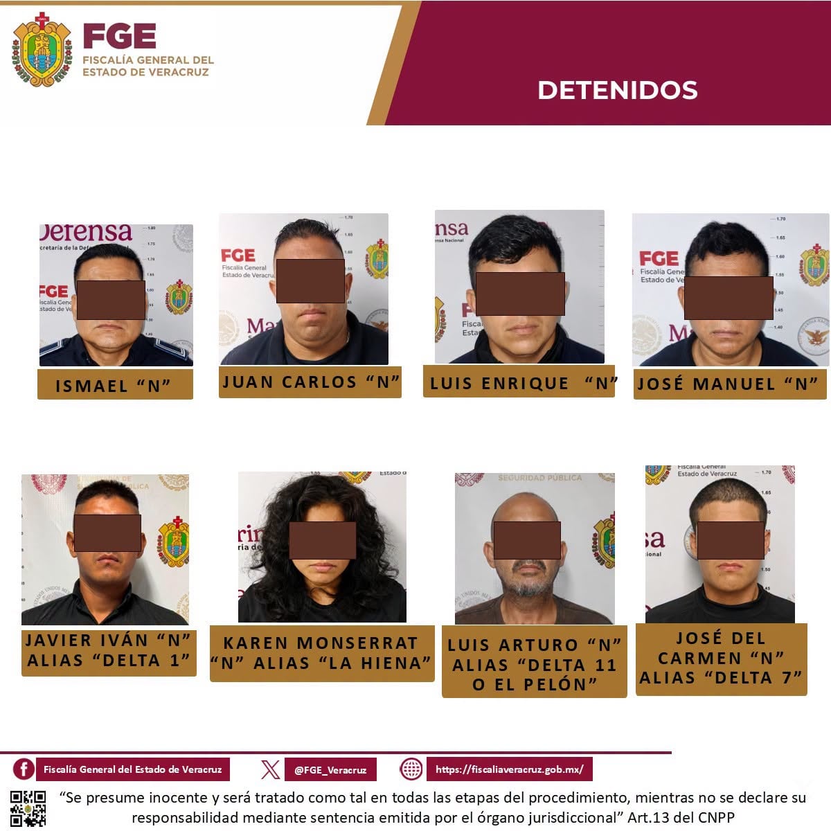 FGE de Veracruz informa la detención de implicados en asesinato de Roxana Guzmán.