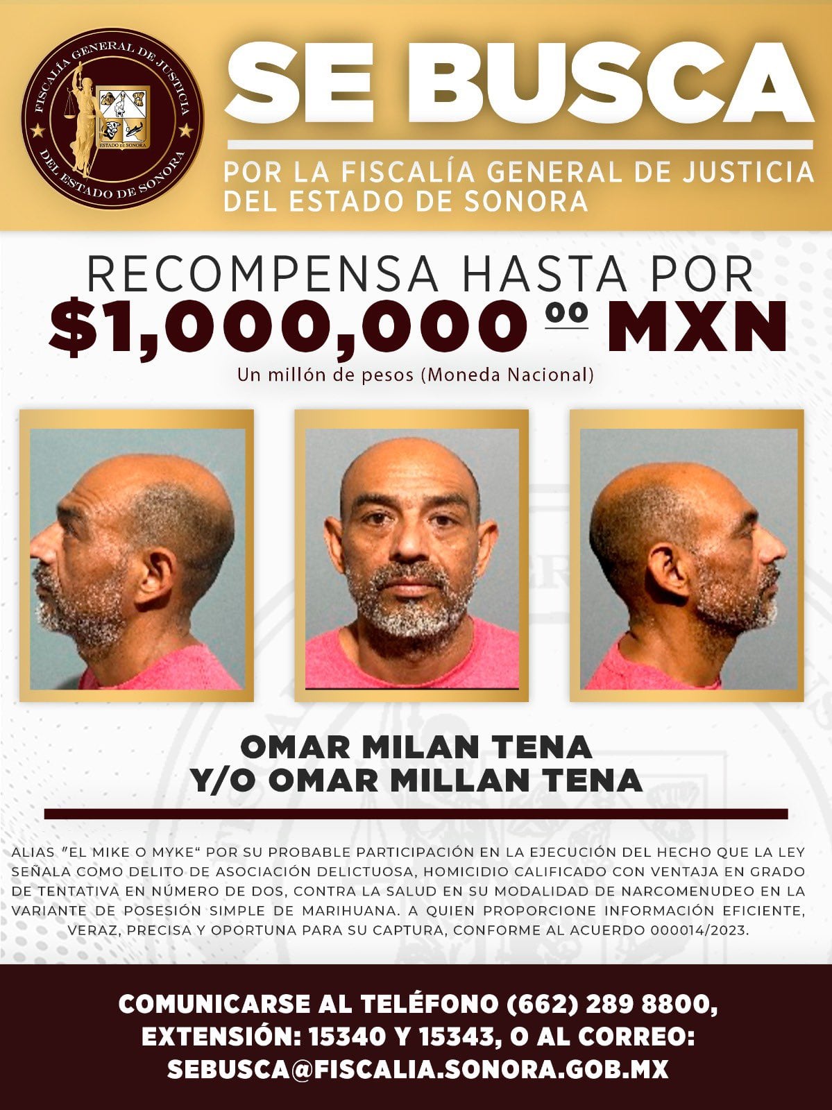 Recompensa reos fugados de penal de Hermosillo