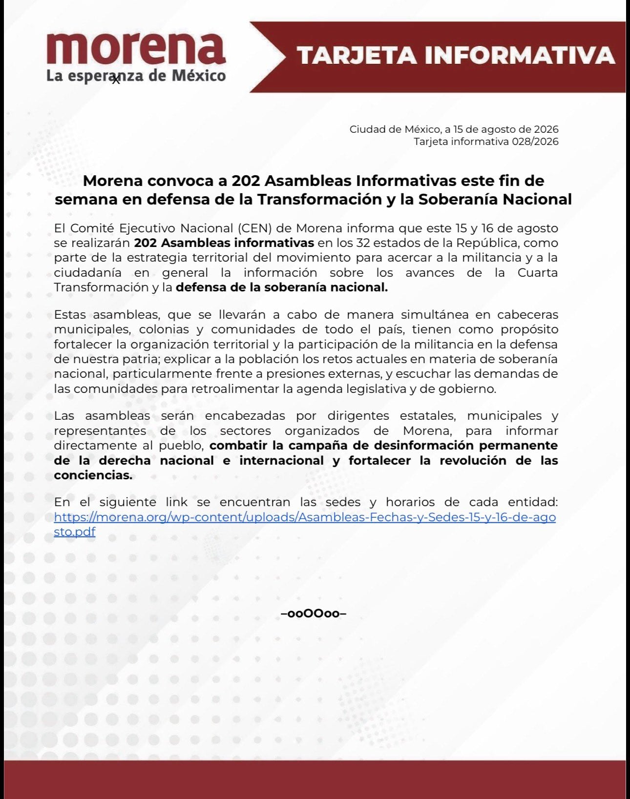 27rwo25lxvelrbpoo3xdijtv4a Morena convoca a asambleas informativas en defensa de la soberanía nacional