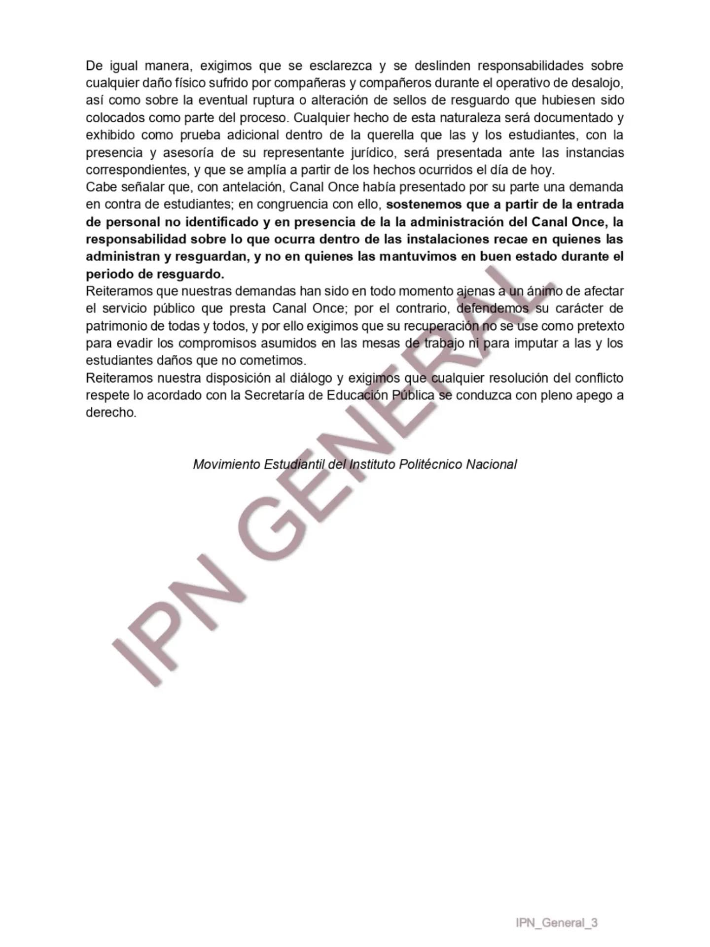 2s5ao7dsmje3pb53d6q3u6gj6m Estudiantes en paro niegan haber dañado el acervo de Canal Once