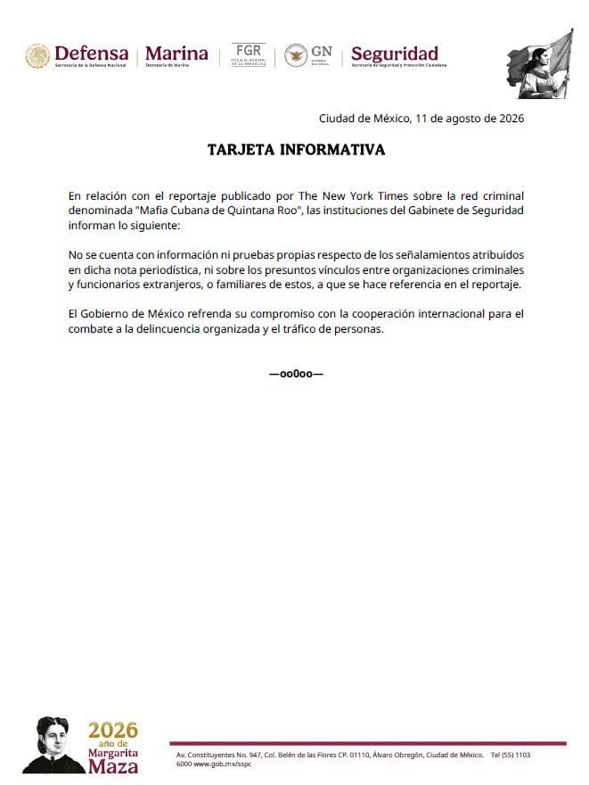 Gabinete de Seguridad se pronuncia sobre la mafia cubana