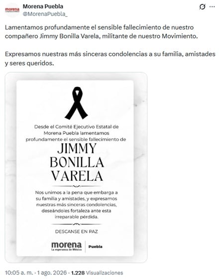 d3rvx3ik7jhzbj3vmdly3g5jsu Matan a Jimmy Bonilla Valera, coordinador de Morena en Amozoc