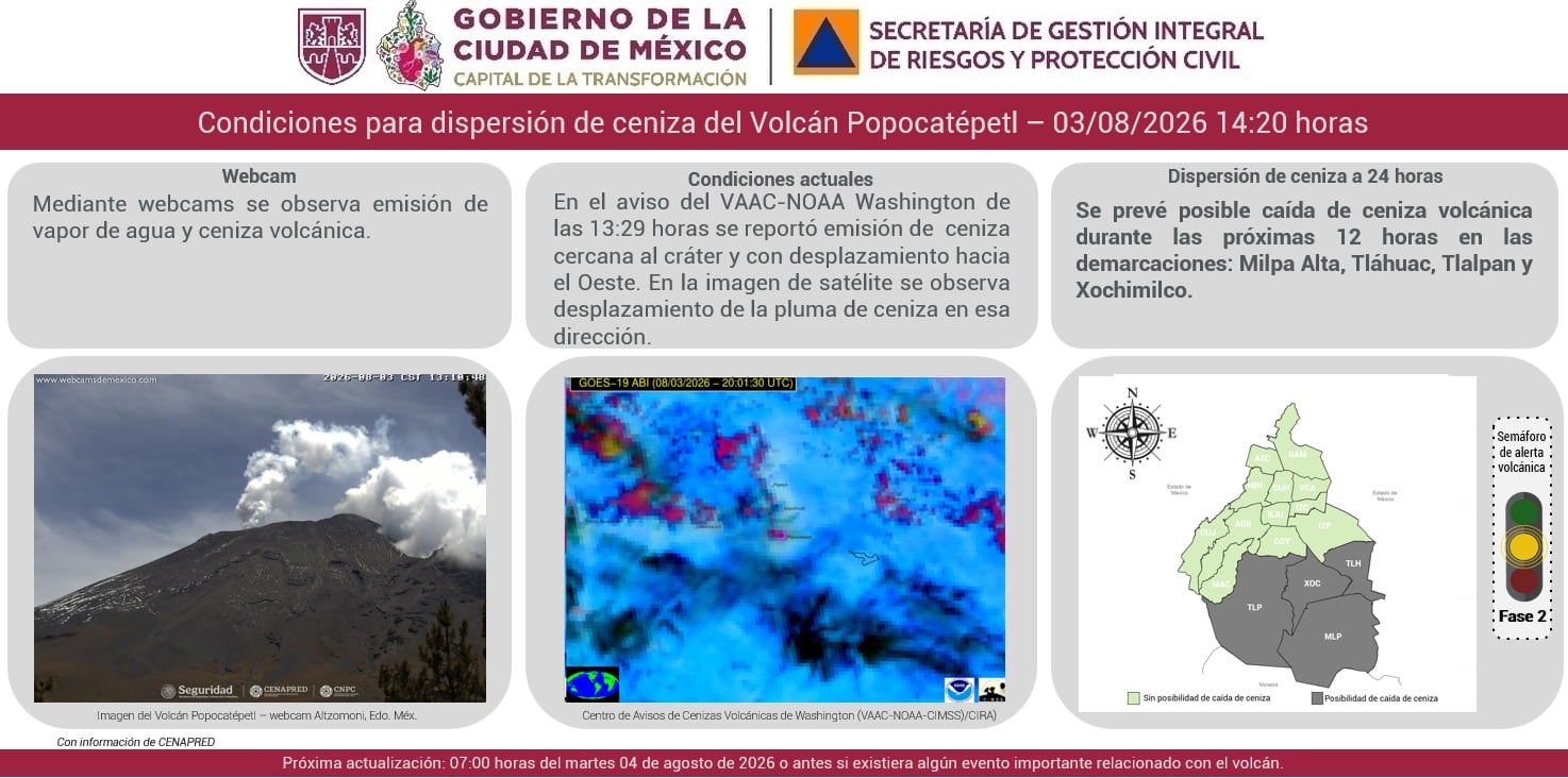 gjeswbpb5zdx7jox4ms3qtm4ra Alerta por el Popocatépetl: prevén caída de ceniza en 4 alcaldías de CDMX