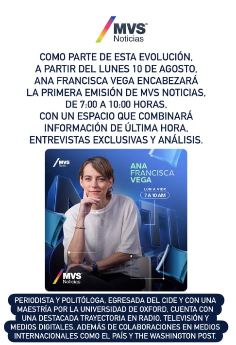 qnetv3pgt5ff5kk75ym4zi7tcy Ana Francisca Vega suplirá a Luis Cárdenas en MVS Noticias