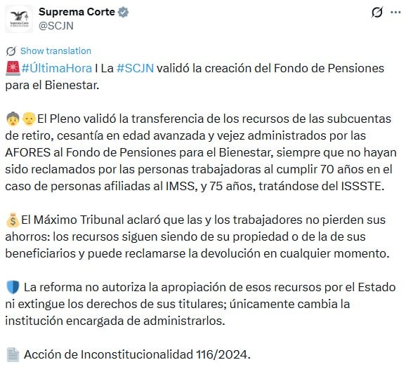 u2vllnn7xrdvrf7yxdagufh42e SCJN avala el Fondo de Pensiones para el Bienestar