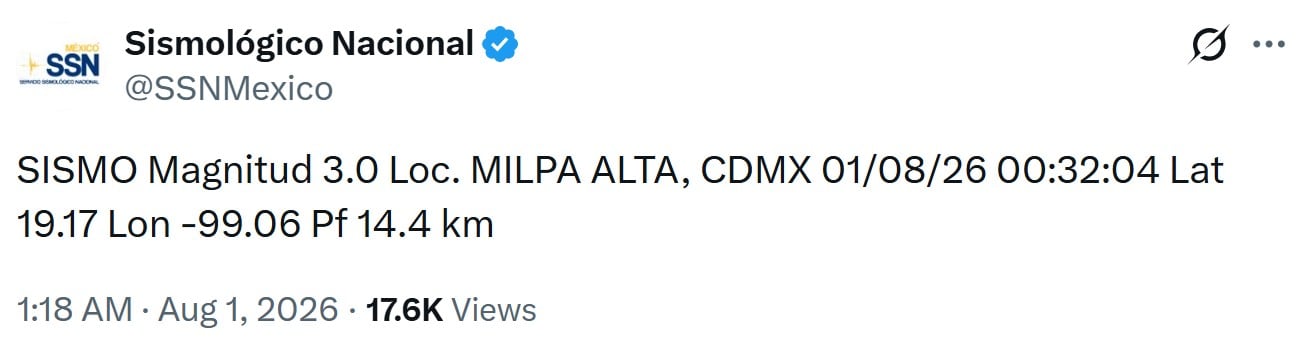 xpwegtlutrgnjefiwjwdoyaqku Sismo de magnitud 3 despierta a vecinos de Milpa Alta en CDMX