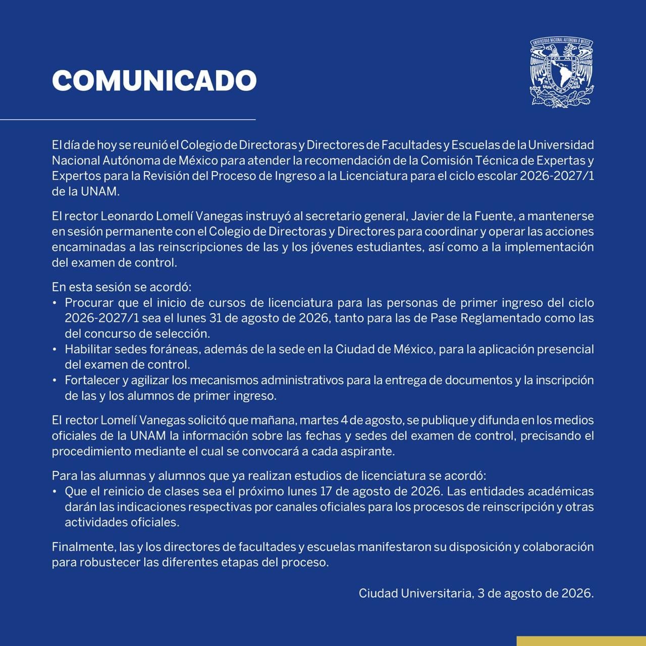xwwrgvvj5rhgxfwy3pe56c24ta-1 UNAM confirma la fecha de inicio de clases del ciclo escolar 2026-2027