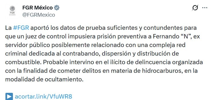 Fernando Farías Laguna queda en prisión preventiva por caso de huachicol fiscal