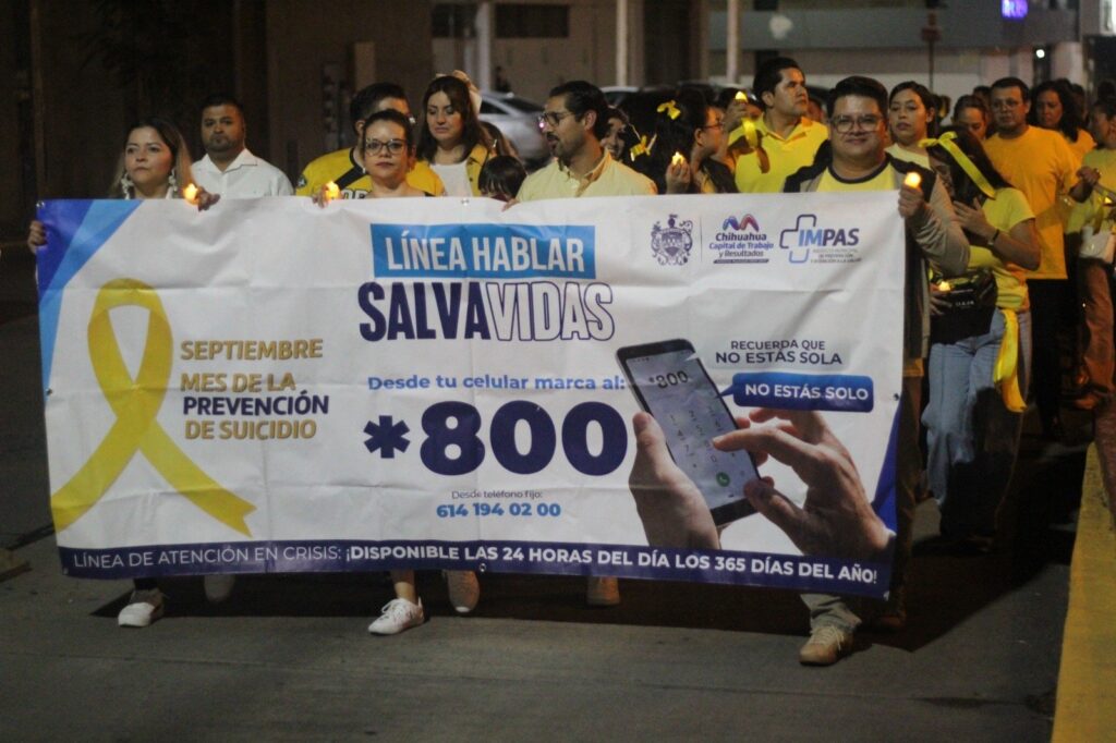 Con caminata “Luces por la Vida”, sensibiliza Municipio sobre la prevención del suicidio