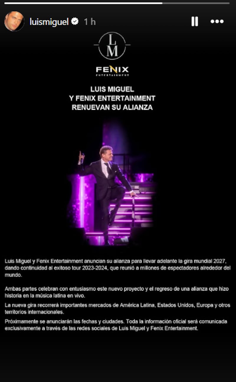 Luis Miguel gira mundial 2027