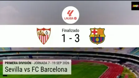 Resumen del partido simulado de la Jornada 7 de LaLiga entre Sevilla FC y FC Barcelona. El marcador final fue 1-3 a favor del equipo visitante, con una actuación estelar de Raphinha, autor de un hat-trick.