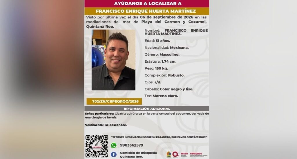 Desaparece regio en Cozumel tras falla de moto acuática
