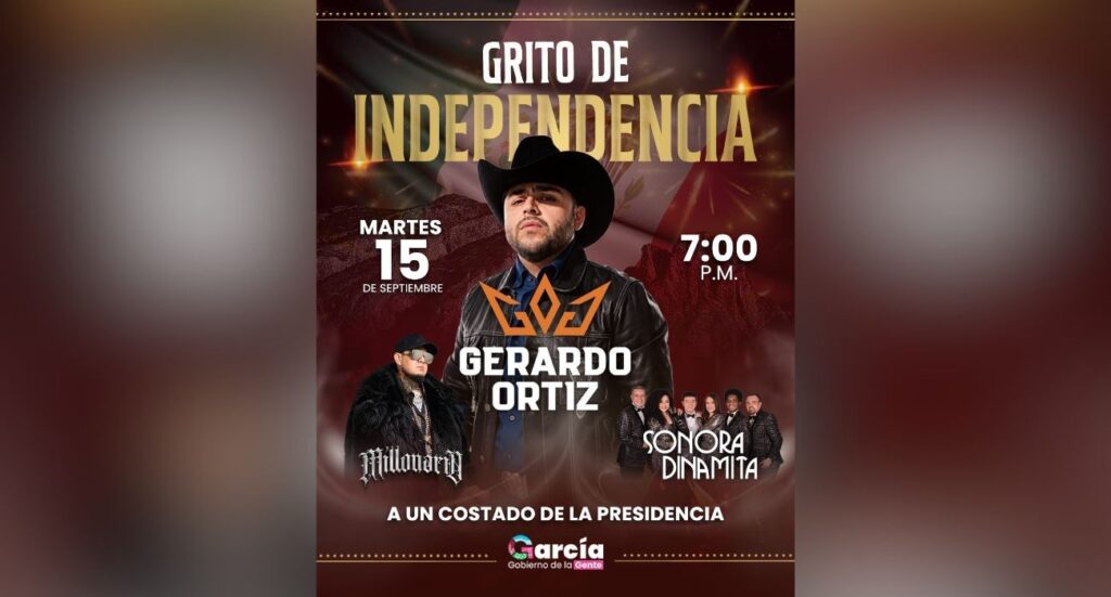 Anuncia García show de Gerardo Ortiz y La Sonora Dinamita