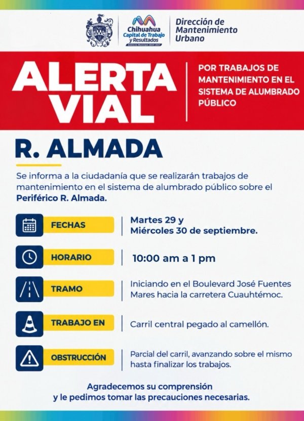 Municipio dará mantenimiento al alumbrado en el R. Almada