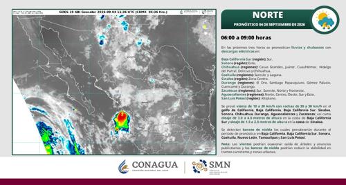 Prevén lluvias con descargas eléctricas en gran parte de Chihuahua