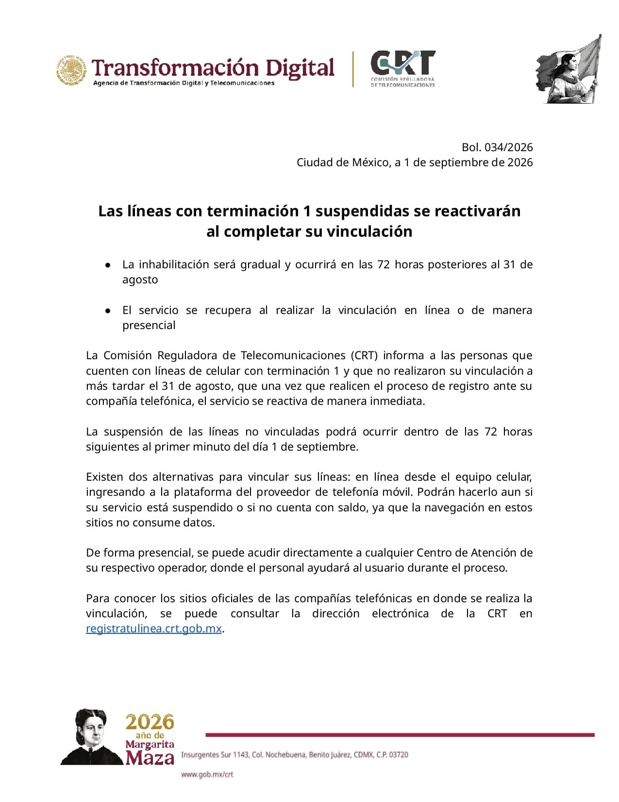 sahdwjzet5brtnznqmcmcyxfbe Comunicado CRT