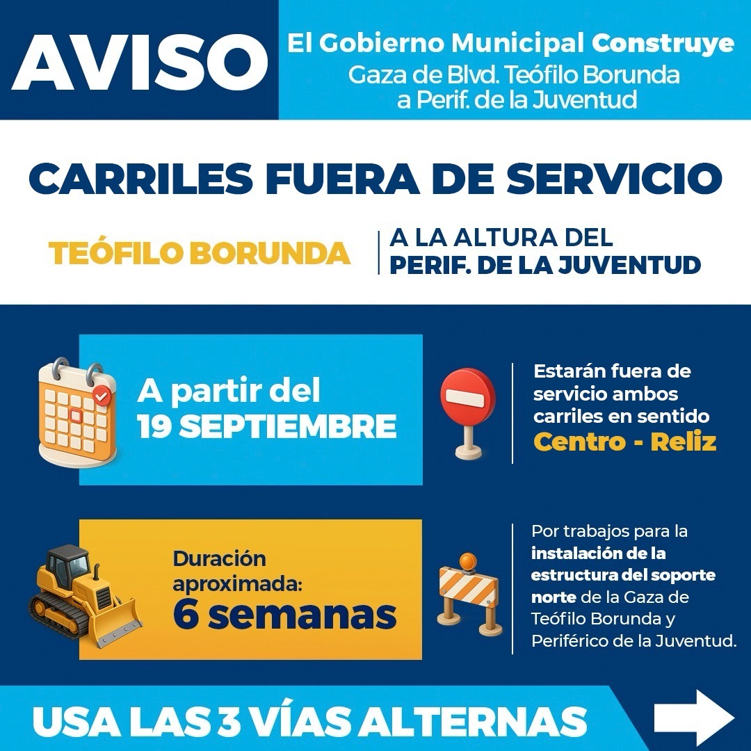 Reitera Municipio vías alternas en la Teófilo Borunda