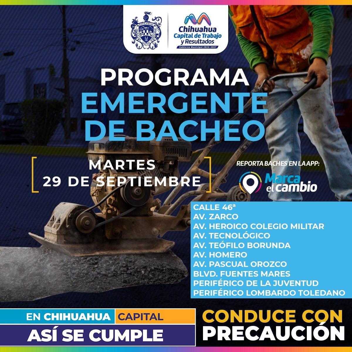 Atenderá Municipio diez zonas con bacheo 