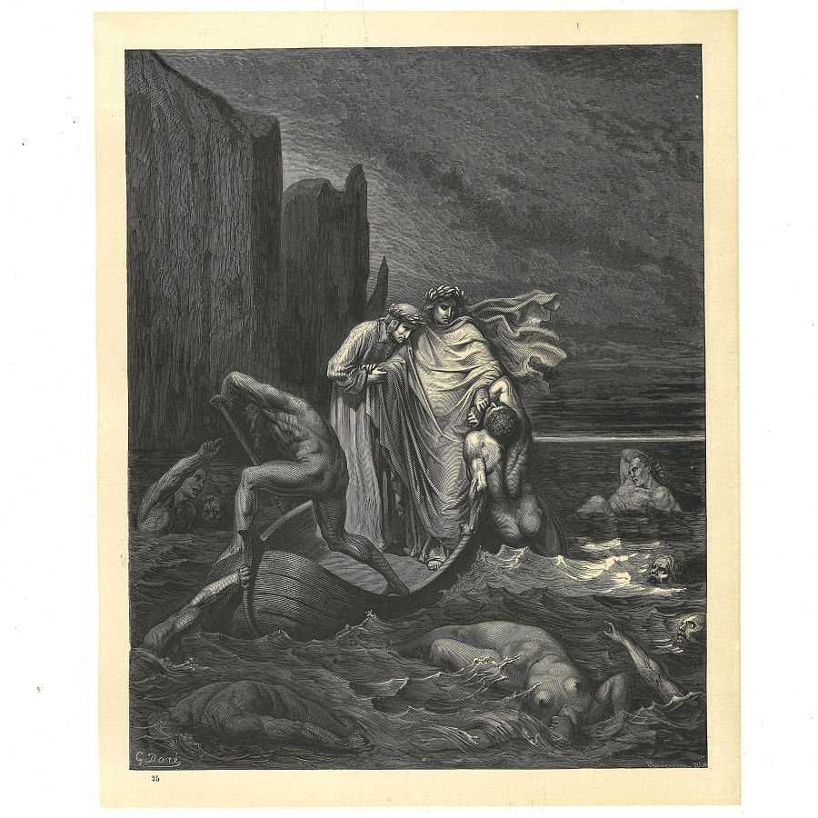 'Canto VIII. La Estigia. Filippo Argenti' de Gustave Doré