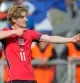 England's Anthony Gordon celebrates after scoring thrid goal during the Nations League soccer match between Croatia and England in Rijeka, Croatia, Saturday, Oct. 3, 2026. (AP Photo/Darko Bandic)