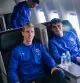 Dani Olmo y Gerard Martín, en el viaje en avión del Barça a Estambul para jugar contra el Galatasaray