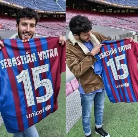 Sebastián Yatra, en el Camp Nou en 2021