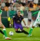 Barcelona's Raphinha, centre, in action during the Spanish La Liga soccer match between Real Betis and Barcelona in Seville, Spain, Saturday, Oct. 17, 2026. (AP Photo/Jose Breton)