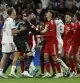 MADRID, 18/10/2026.- El centrocampista del Sevilla, Peque, se duele en el suelo durante el partido de la jornada 9 de LaLiga entre el Real Madrid y el Sevilla FC, este domingo en el estadio Santiago Bernabéu. EFE/J.J.Guillén