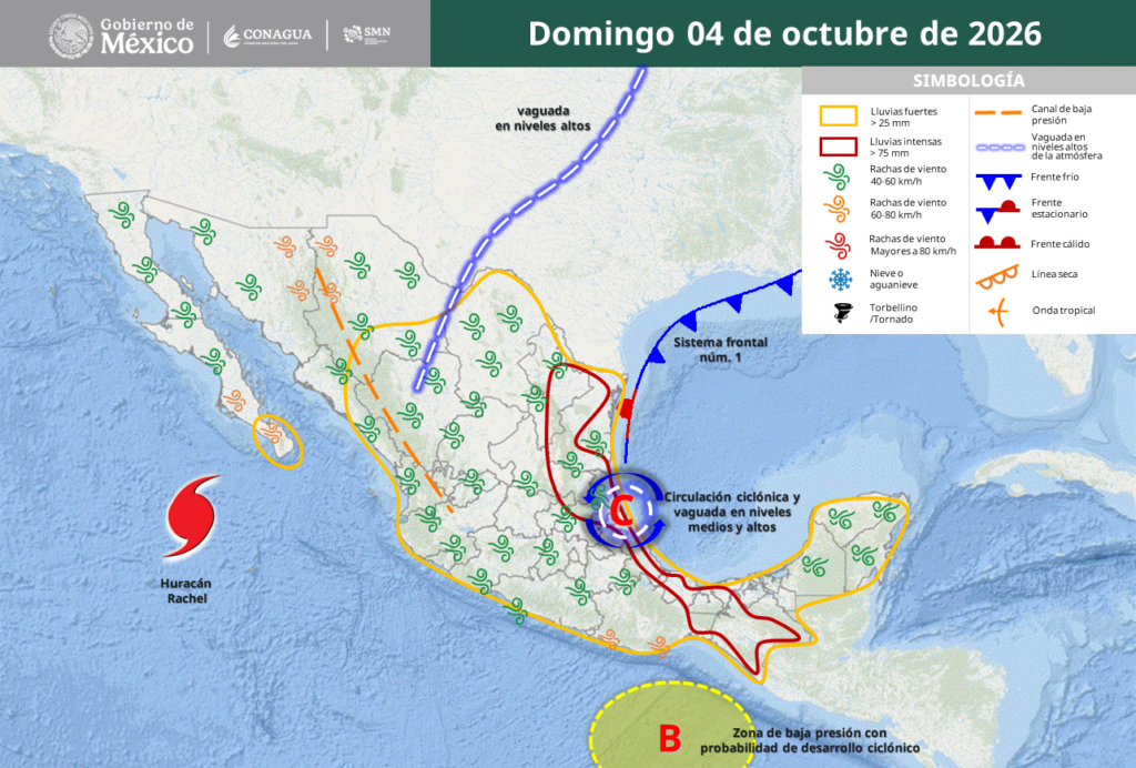 Ingresa el primer frente frío; prevén lluvias fuertes en el estado